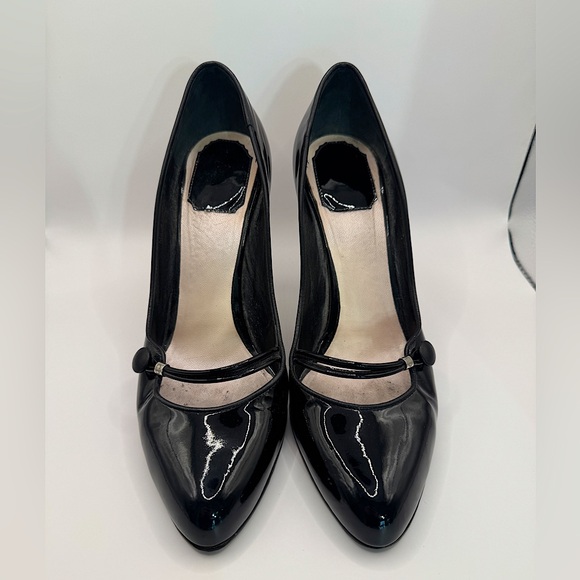 Dior Women’s Retro Escar 9cm Patent Leather Pumps, Black, SIZE: 38.5 - Picture 1 of 16